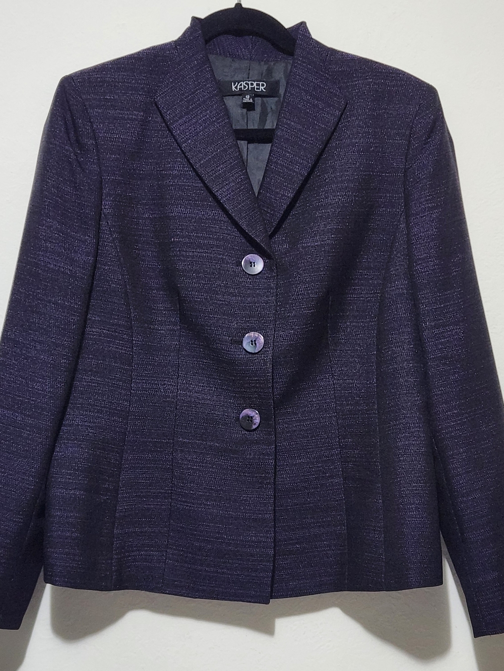 Kasper Indie Sleaze Corporate Grunge Y2K Grandpa Chic Dark Plum Textured Blazer